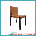 China Classical Luxury Saddle Leather Dining Chair with Wooden Frame